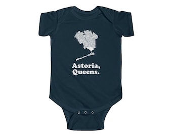 Modern Astoria Queens NYC Bodysuit, Cute Infant and Baby Fine Cotton Romper