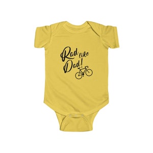 Cycling &#39;Rad like Dad&#39; Baby Bodysuit, Infant Fine Jersey Bodysuit, Bicycle Romper