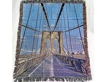 Brooklyn Bridge NYC Woven Throw Blanket