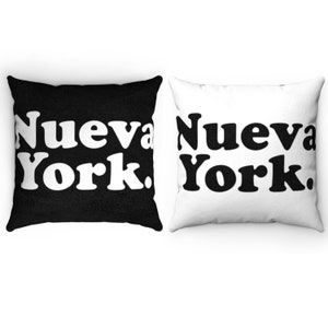 Square Pillow Nueva York NYC Hometown Pride New York City Latin Gifts Faux Suede