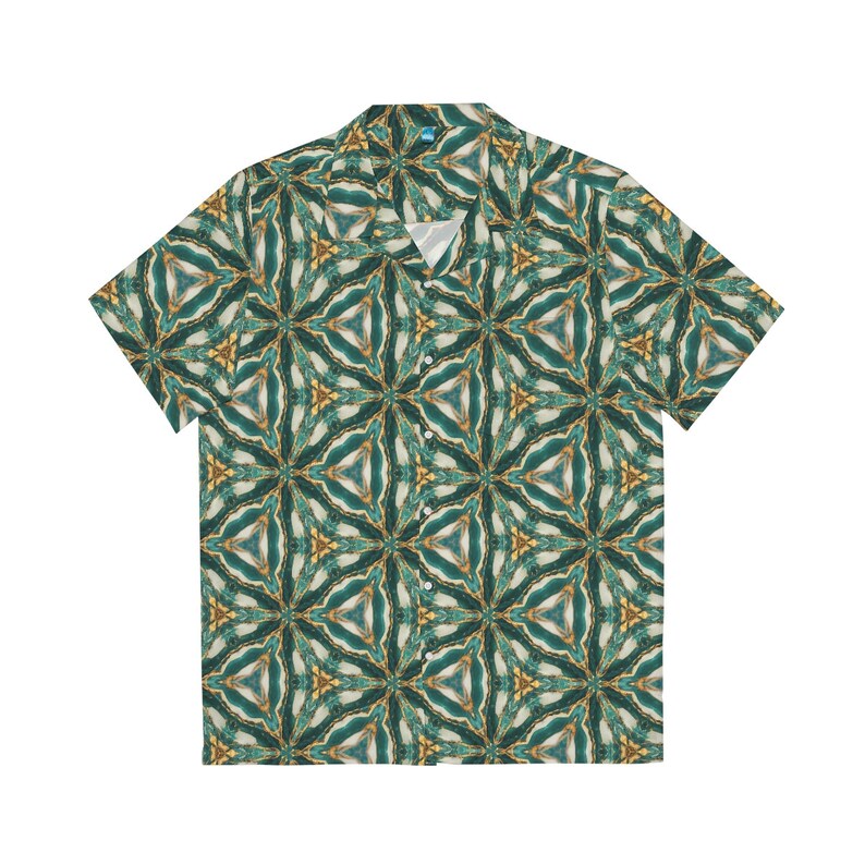 Sacred Geometry Hawaiian Shirt, Holiday Button Up Shirt, Vacation Shirt image 3