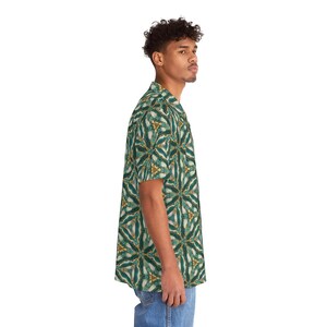 Sacred Geometry Hawaiian Shirt, Holiday Button Up Shirt, Vacation Shirt image 6