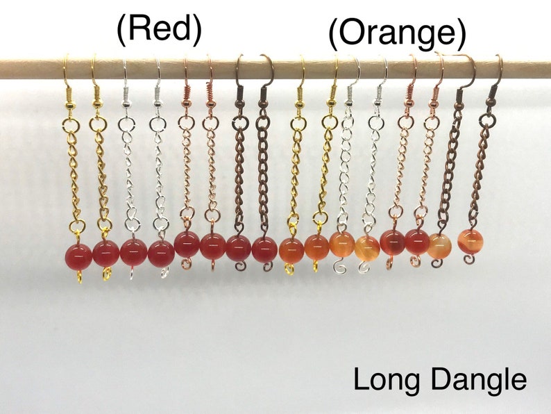 Red Orange Carnelian Long Drop Dangle Silver Earrings Gift for Her Natural Red Blood Orange Gemstone Rose Gold Dangle Drop Earrings