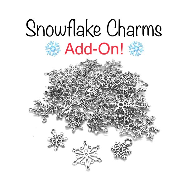 ADD ON Silver Snowflake Charms, Unique Winter Holiday Armband Accessories, Add onto ANY Bracelet or Necklace from GemstoneJewelrybyAL