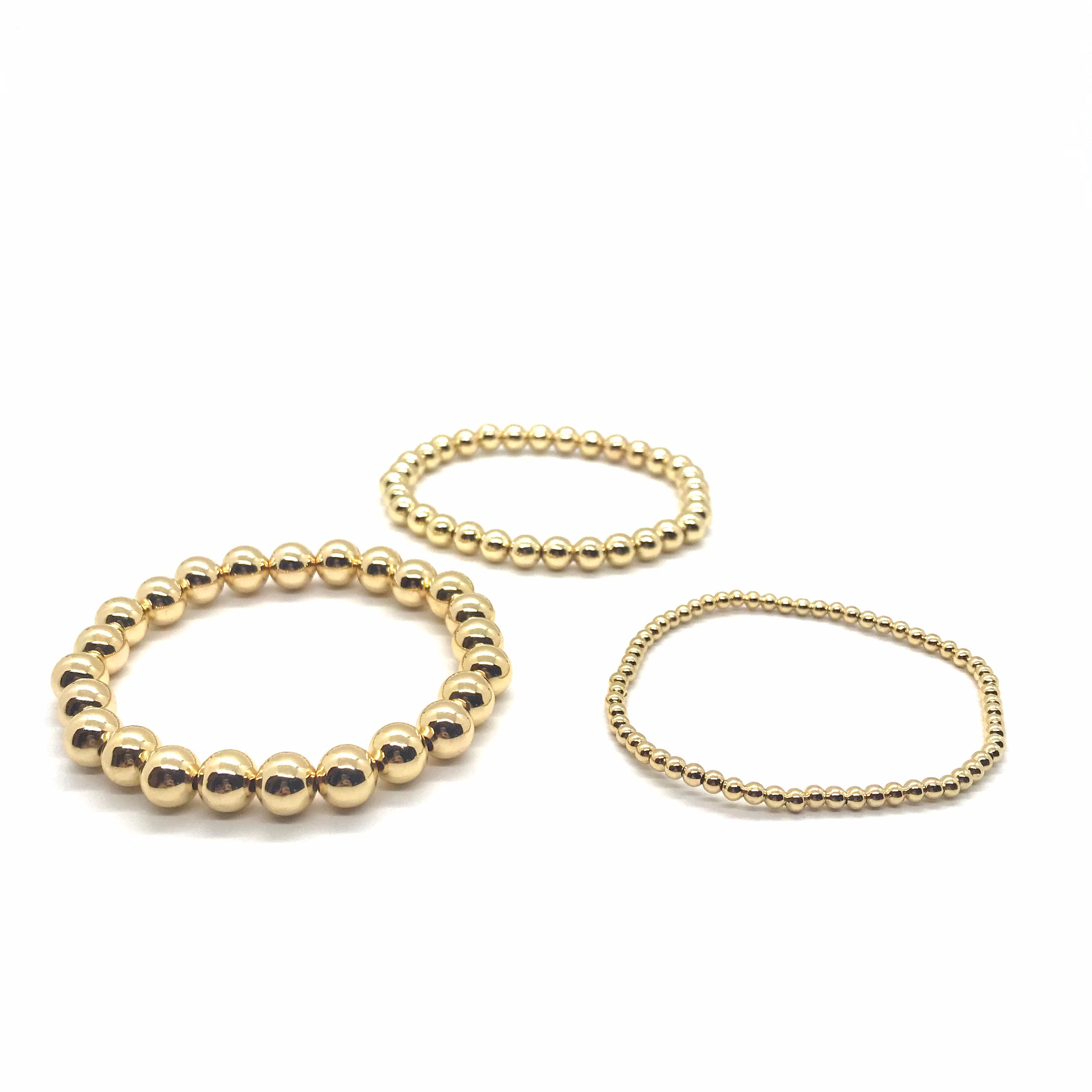 18k Gold Plated Stretch Bracelets Golden Accent Armbands Etsy UK