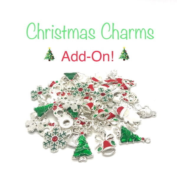 ADD ON Christmas Charms, Seasonal Holiday Silver Armband Accessories, Add onto ANY Bracelet or Necklace from GemstoneJewelrybyAL