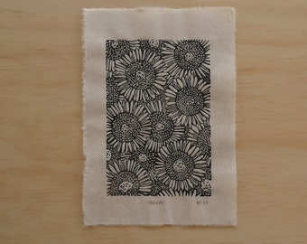 Daisies | Original Linocut print | A5 | 6 x 8