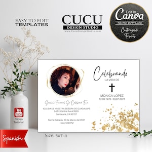 En Memoria de / Tarjeta Funebre / Spanish Funeral Announcement / En Paz Descanse / In Loving Memory Español / Funeral Invite / FAC101_Spa