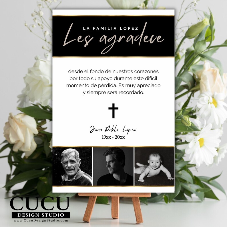 Spanish Funeral Thank You Template Spanish Funeral Thank You Etsy