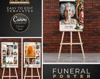 Panneau de bienvenue pour les funérailles de la Vierge Marie | Affiche des funérailles de la Vierge Marie | Affiche des funérailles de Notre-Dame de Guadalupe | signe célébration de la vie | FCP142_Eng