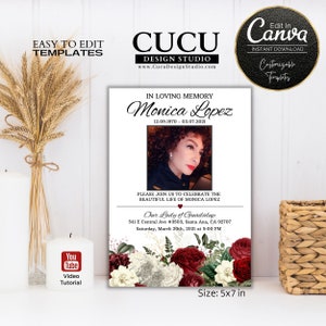 Funeral Template | Funeral Announcements | Funeral Invitation | Celebration of Life | In Loving Memory | FAC110_Eng