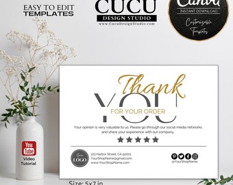 Thank You Card Template Canva | Canva Thank you Order Card | Thank You Purchase | Canva Templates Thank You Cards | BTC121_Eng