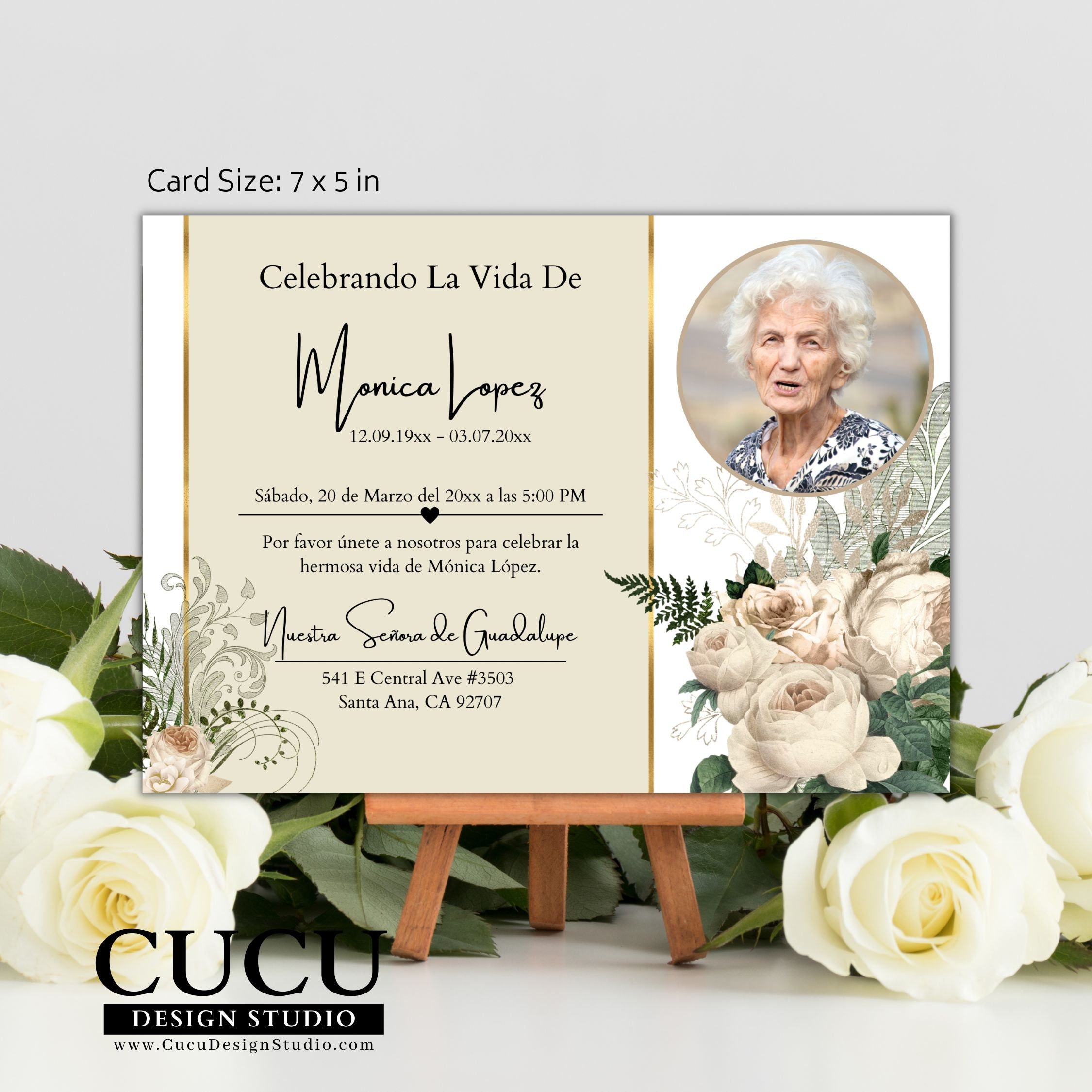 Spanish funeral announcement card in loving memory funeral card funeral