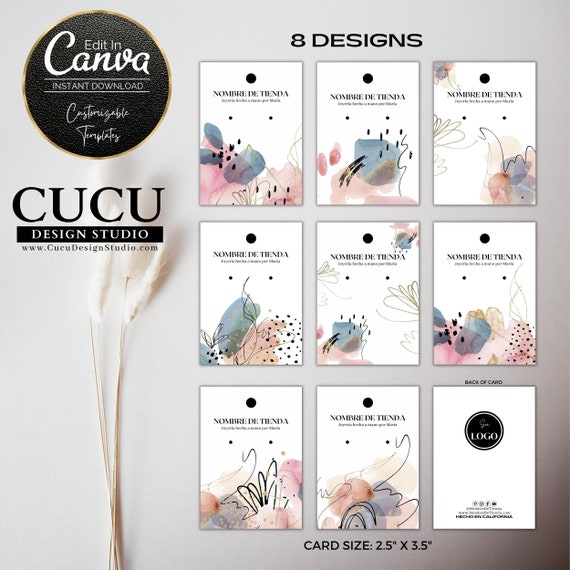 Abstract Earring Display Cards, Canva Earring Tags