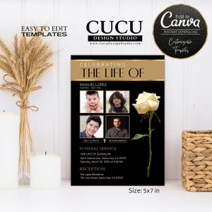 funeral invitation cards, Online Funeral Invitation | Memorial Invitation Cards | Digital Funeral Invitation | Obituary Cards | FAC132_Eng