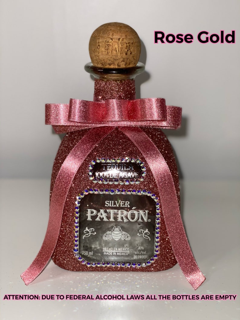 Blinged out Patron bottle Etsy