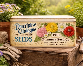 Vintage Dahlia Seed Catalogue Label, 1910 Farmhouse Ephemera (Digital Download)