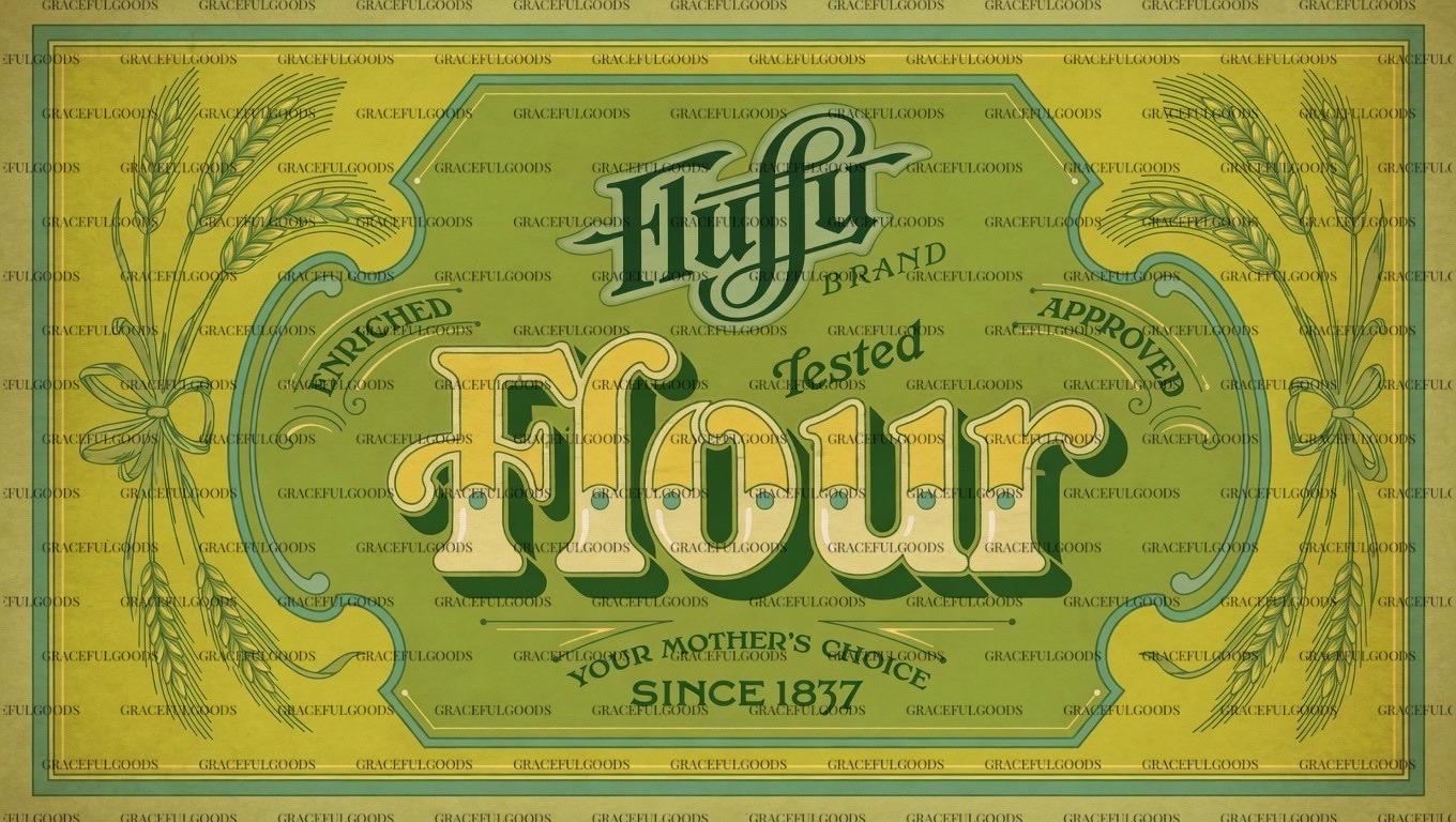 Vintage Flour Label Printable, Farmhouse Kitchen Canister Decor ...