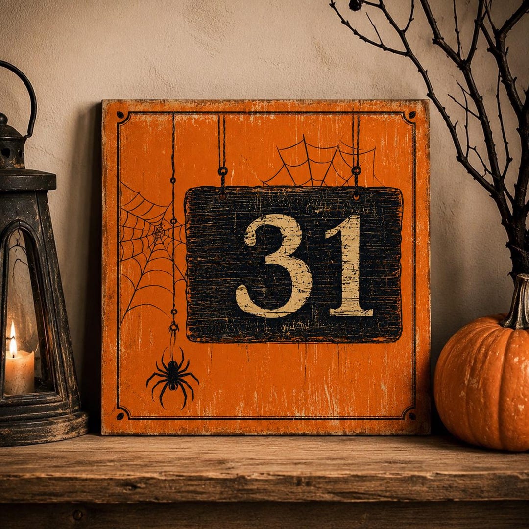 Rustic October Sign Vintage Halloween 31 Wood Sign, Rustic October Decor, Primitive ...