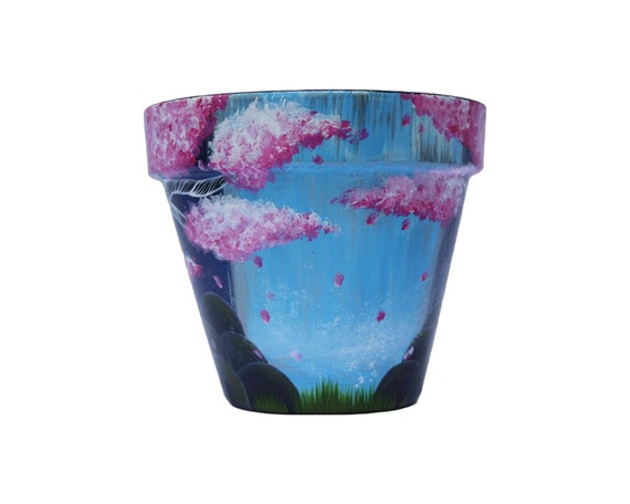 SAKURA WATERFALL indoor plant pot with saucer
