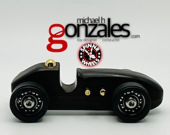 EBONY WOOD Vintage style Midget race car, Indy Race Car, F1 race car luxury collectible toy, 1 of 1, HOTWHEELS(tm) standard track compatible