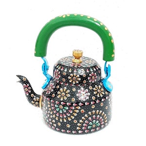 Hand Painted Tea Kettle Home Decor Tea Pot or To Gift|Handmade Aluminium Tea Pot|New look for Home Decor|Christmas Gift or Housewarming Gift