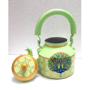 Hand Painted Tea Kettle|Tea Pot Home Decor Tea Pot or Gift|Handmade Aluminium|New look for Home Decor|Valentine&#39;s Gift or Housewarming Gift