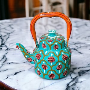 Hand painted tea kettle hand painted kettles Kitchenware tea serving kettle home decor christmas Gift and Housewarming Gift Wedding Gift