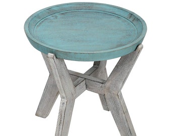 Houten Tafel Mini Tafel Inklapbare Distressed Serveertafel en Tuintafel| Inwijdingsfeest cadeau Verjaardagscadeau | Woondecoratie en etnische tafel