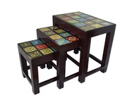 Nesting Tables Furniture Living Room Coffee Table Set of 3 Stacking End Side Tables Nightstands Vintage Night Tables for Bedroom Home Office