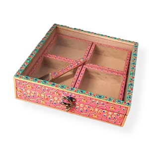 Caja de madera Conjunto de contenedores de madera Frutas secas de madera Decoración para el hogar Caja pintada a mano Caja hecha a mano Regalo de cumpleaños y regalo de inauguración de la casa para todos