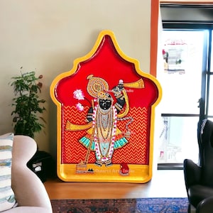 Shrinathji Painting Arabesque Hand Painting Wall Art Wall Decor Wall Decoration Temple Decoration Housewarming, Anniversary Birthday Gift