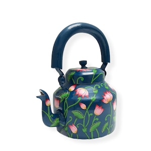 Pichwai Hand Painted Tea Kettle |Tea Pot Home Decor Tea Pot or Gift|Handmade Aluminium|New Home Decor|Valentine&#39;s Gift or Housewarming Gift