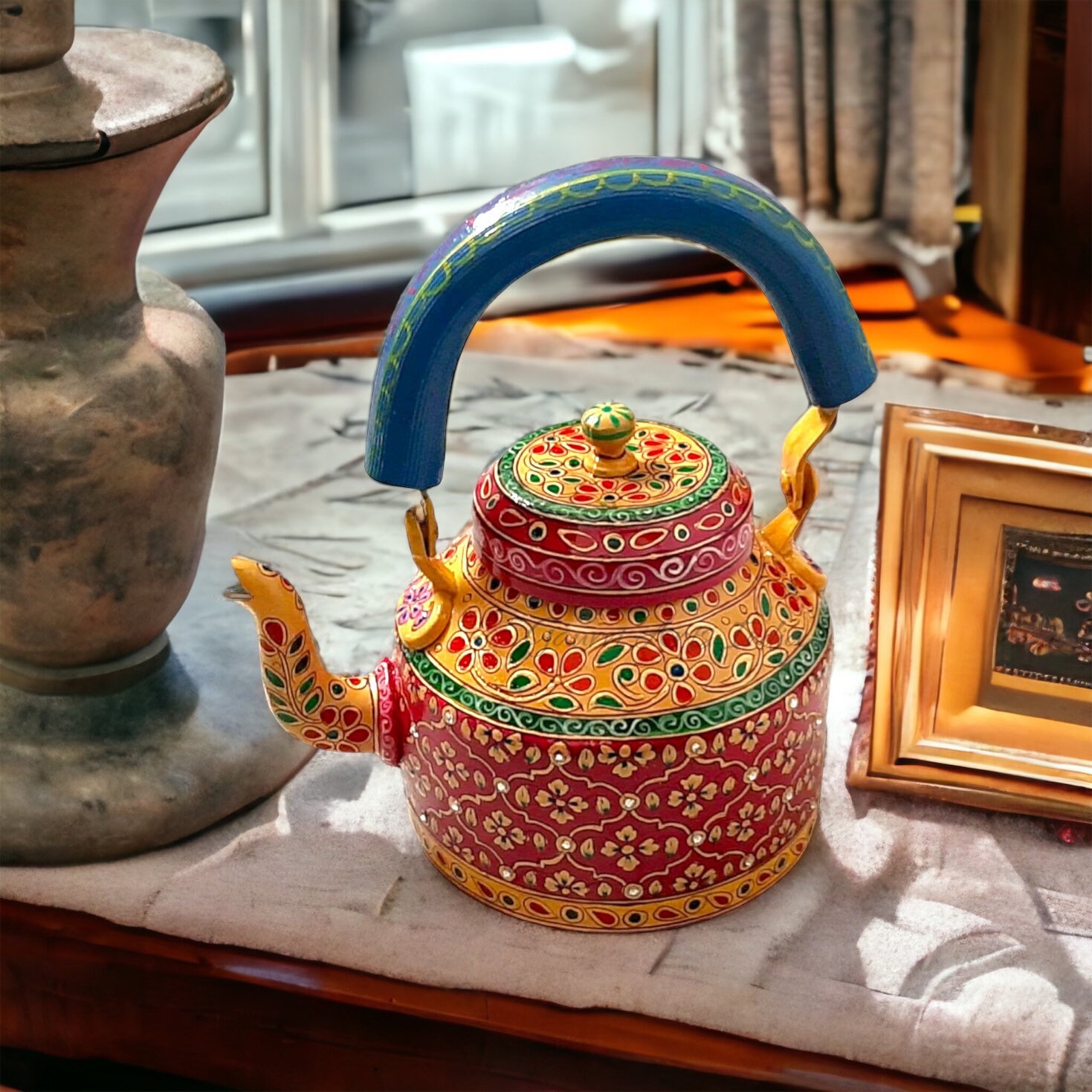 KAUSHALAM SMALL TEA KETTLE - KING & QUEEN, Handmade By Mrinalika