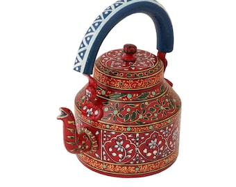 Tea kettle Tea Pot Hand Painted Kettle Kitchenware Tea serving Pot home Decor perfect Gift for all occasion,Rajasthani Art work