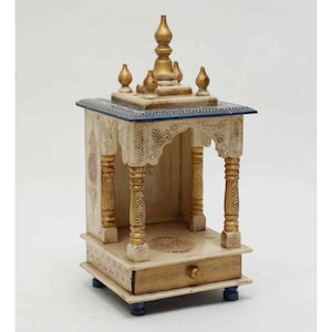 Wooden Mandir for Puja and Indian Temple for Home Decor Religious and Traditional Art Form Housewarming Gift Birthday Gift and Wall Decor