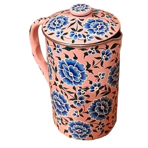 Pitcher Water jug Hand Painted Jug with lid Stainless steel Jug Kitchenware and Diningware Water serving Jug Birthday Gift Anniversary Gift