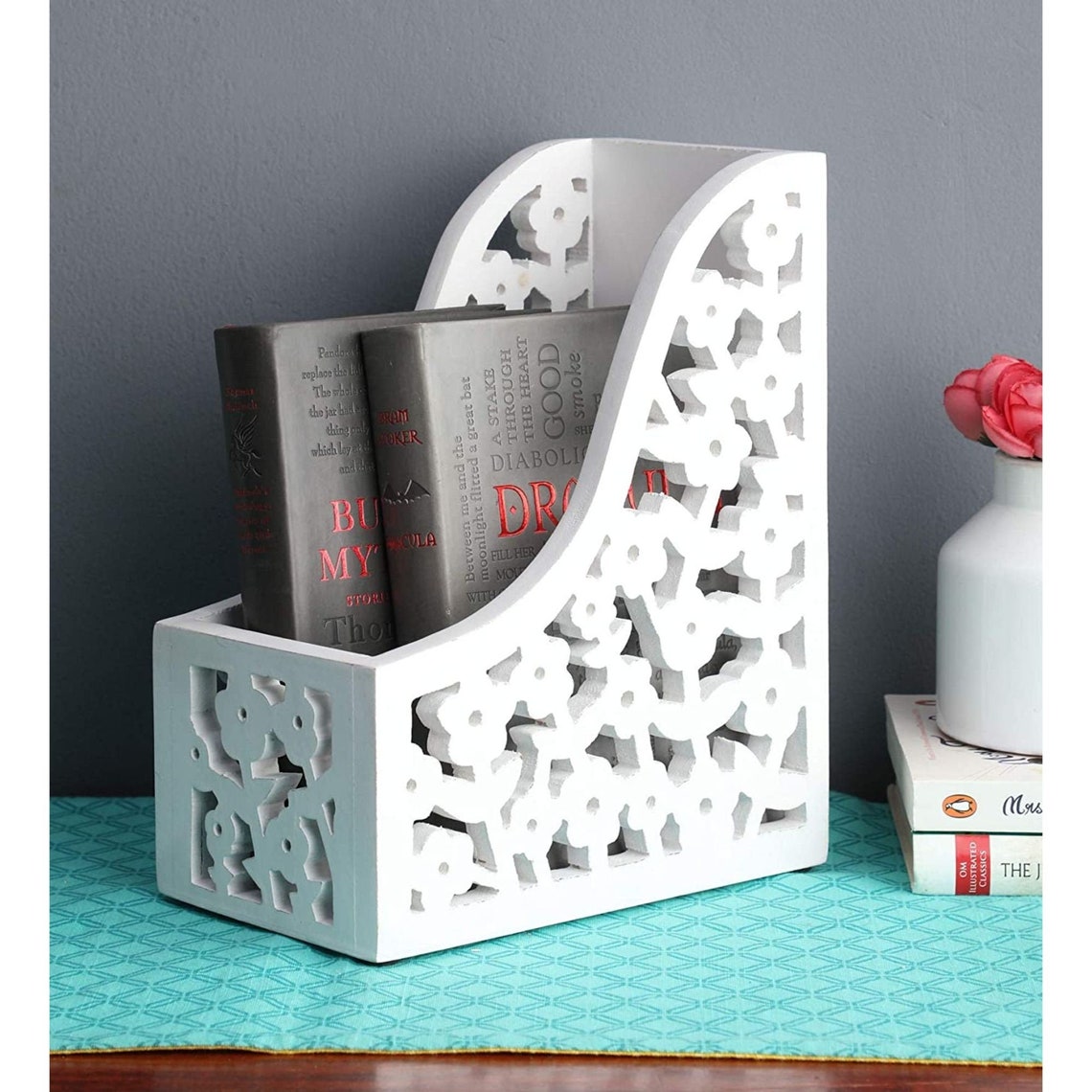 Wooden Decorative Handmade Magazine Holder for Home Office or | Etsy