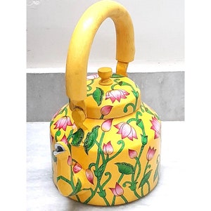 Hand Painted Tea Kettle Tea Pot or To Gift|Handmade Aluminium Tea Pot|New look for Home Decor|Christmas Gift or Housewarming Gift