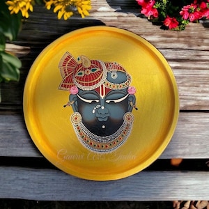 Shrinathji Hand Painted Pichwai 10&quot; Wall Plate home decor Decorative pichwai art Indian traditional art form wall decor Housewarming Gift