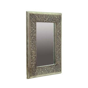 Wooden Mirror Wall Mirror Wall Hanging framed Home & Wall Decor in Antique Vintage Style Hand Painted Framed Rectangle Mirror 18 x 24 Inch