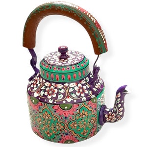 Tea Kettle Hand Painted Tea Pot Kitchenware Handmade Kettle Home Decor Table Decorative Product Tea Kettles Wedding,  Birthday Gift for her