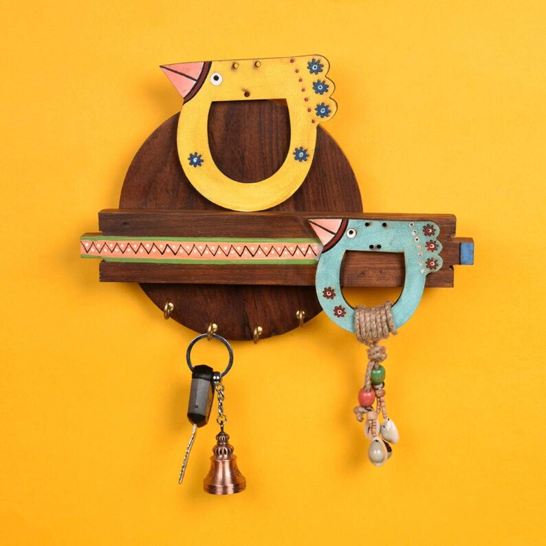 Handcrafted Bird Theme Key Holder and Key Holder for Wall With Home ...