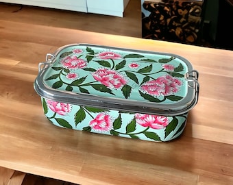 Bento Box Pintado a mano Bento Box Tiffin Lunch Container Indian Tiffin Picnic Tiffin Christmas, Housewarming Office lunch tiffin regalos de devolución