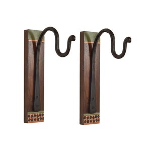 Wall Hanging Hooks Home Decor wall Decor Bathroom Hooks Leaf Wall Mounted Hanger in Teakwood | Housewarming, Birthday and Mother&#39;s Day gift