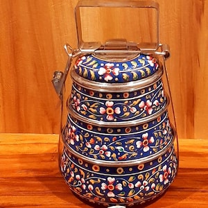Food Containers Food Storage Boxes Hand Painted 3 Tier Lunch box or Kitchenware Dining Decor Birthday Gift Anniversary Gift Christmas Gift