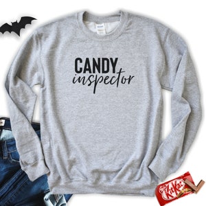 Candy Inspector Halloween Pullover Sweatshirt Mom Halloween Shirt Dad Halloween Shirt Funny Halloween Mom Halloween Costume Dad Costume