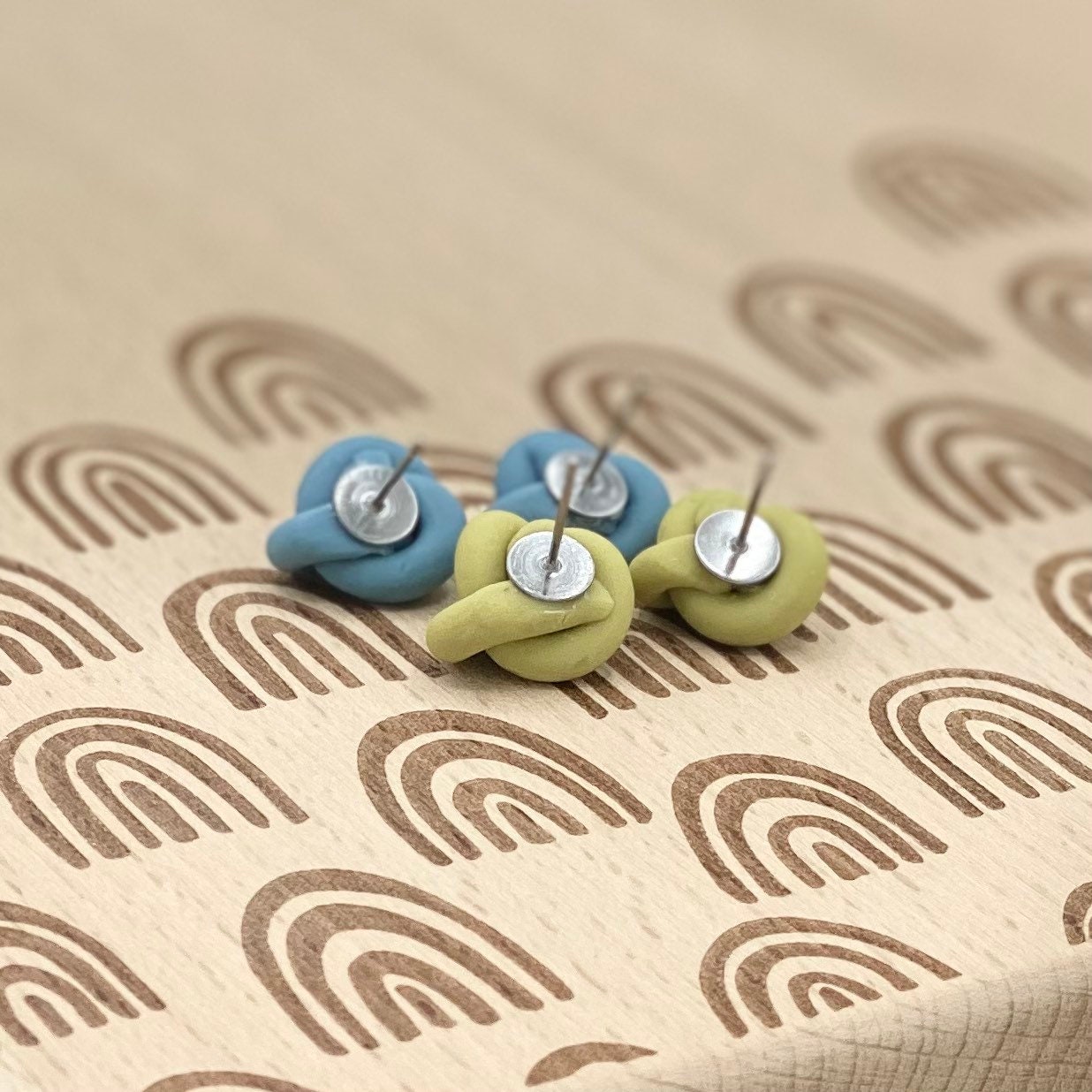Polymer clay knot earrings/clay knot earrings/knot earring Etsy