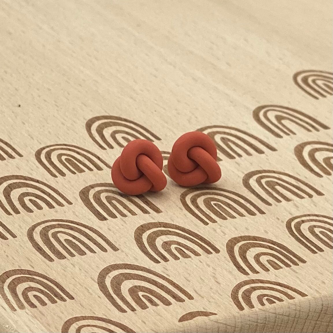Polymer clay knot earrings/clay knot earrings/knot earring Etsy