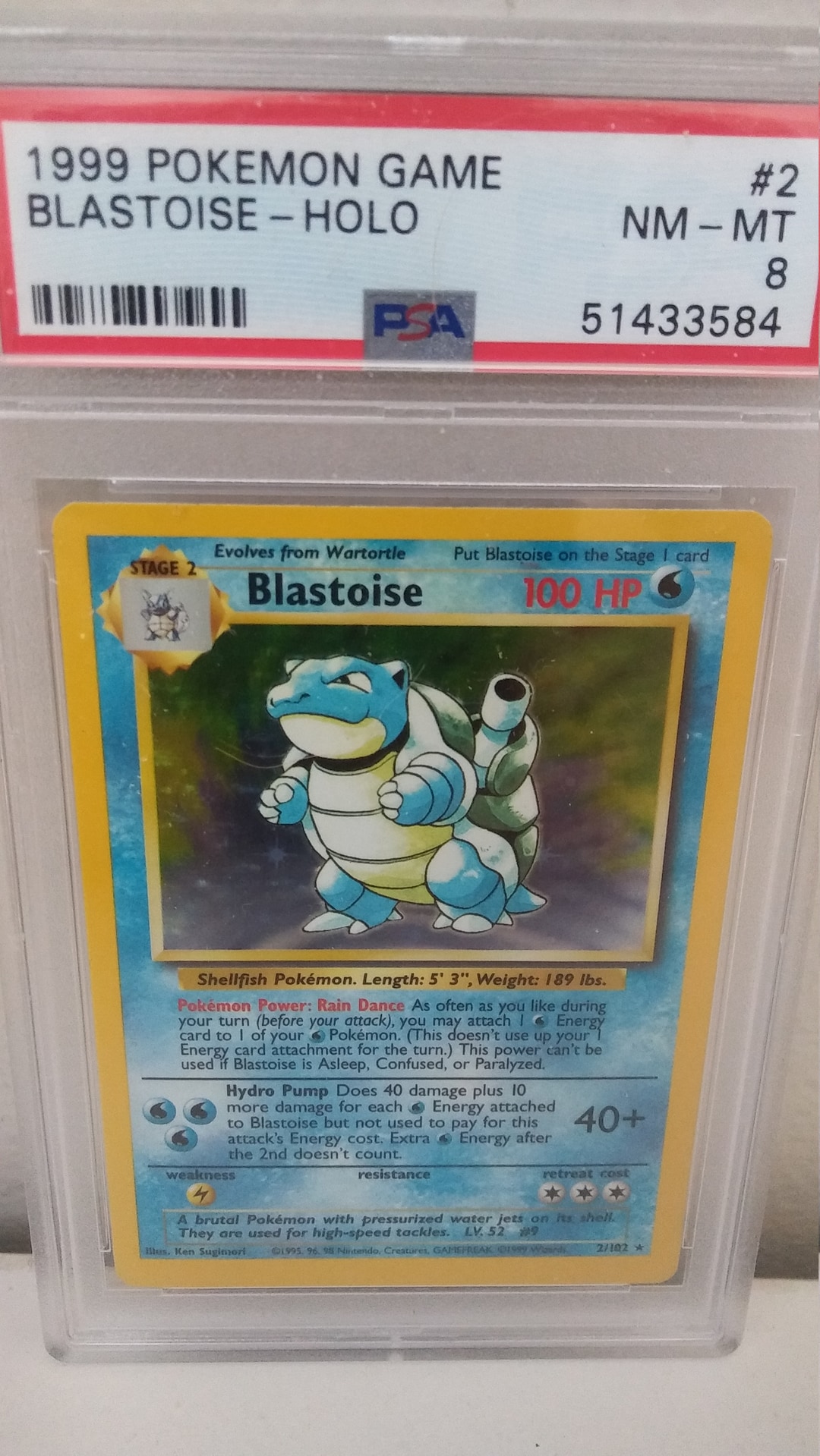 1999 Pokemon Base Set Unlimited Holo BLASTOISE #2/102 PSA 8 Nm-mt - Etsy 1999 Pokemon Base Set Unlimited Holo BLASTOISE #2/102 PSA 8 Nm-mt - Etsy